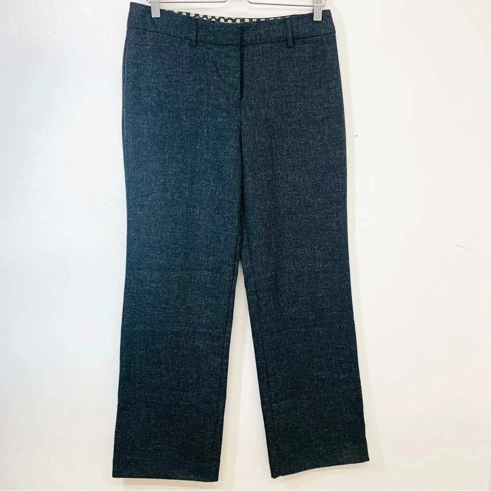 Isaac Mizrahi Trouser Pants Linen Blend Woman Size 6 Gray Straight Career Work